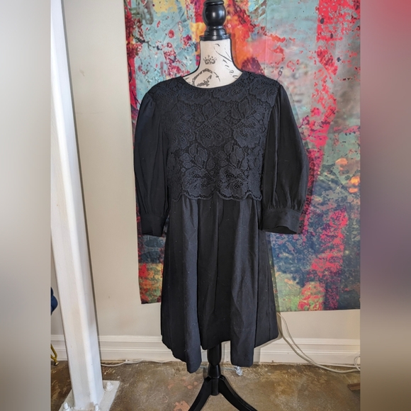 See by Chloe black babydoll dress with lace detailing - Picture 5 of 11